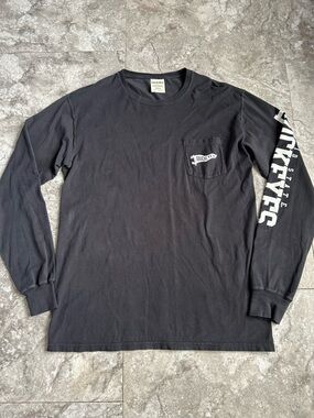 Ohio State Buckeyes Comfort WashFaded Black Long-Sleeve Pocket T-Shirt